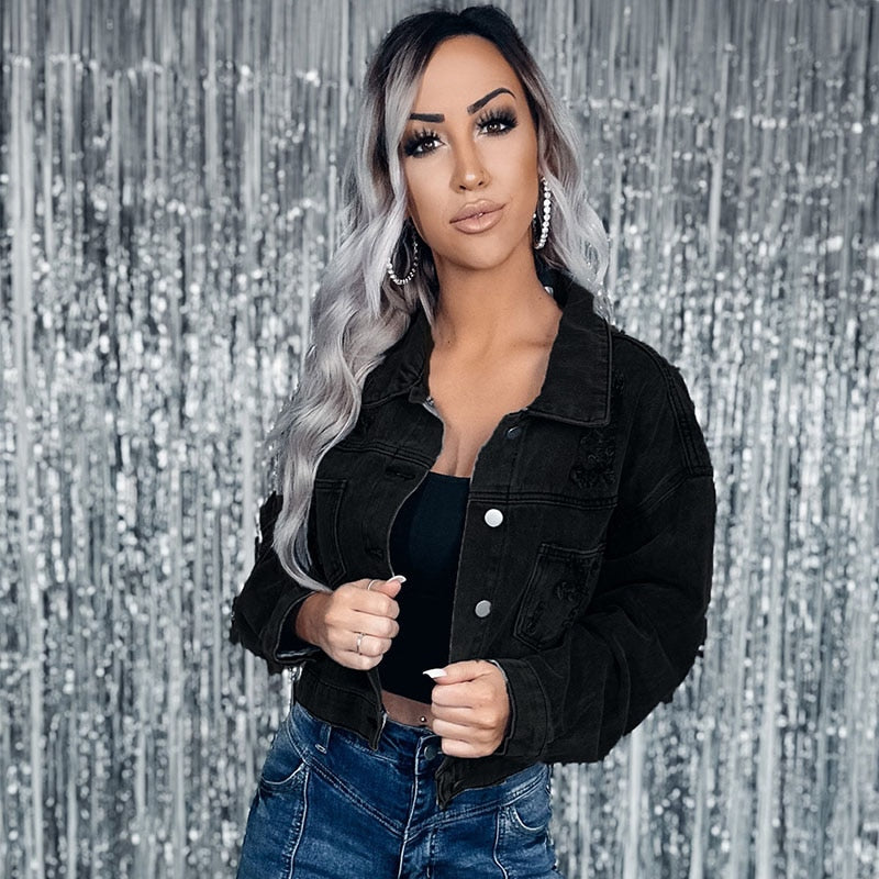 ModeGeist | Elegante Jeansjacke mit Fransen
