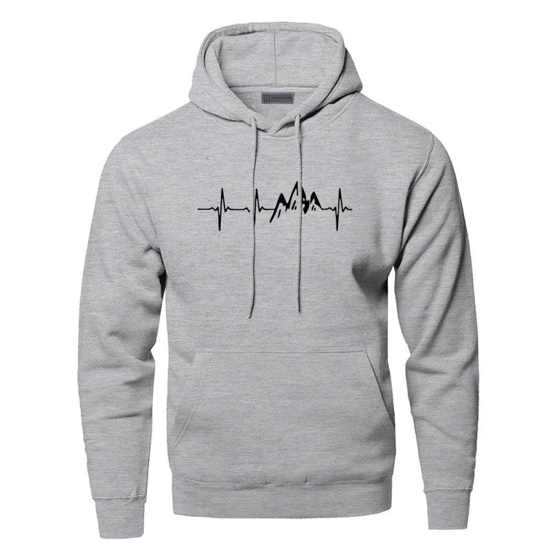 ModeGeist | Hoodie mit Puls-motiv Baumwolle und Polyester Trendy und Komfortabel