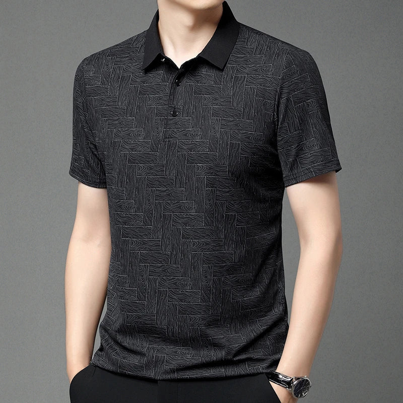 HARALD: Poloshirt mit Holzmaserung