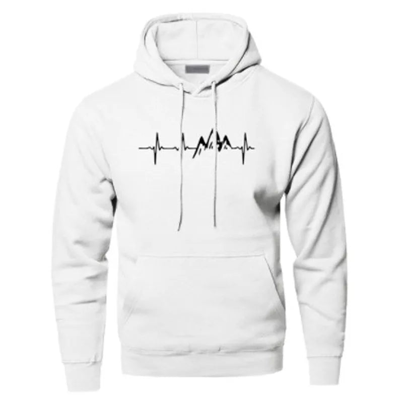 ModeGeist | Hoodie mit Puls-motiv Baumwolle und Polyester Trendy und Komfortabel