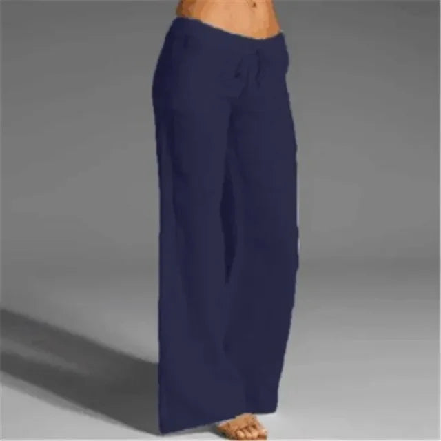 Weite Damen-Leinenhose im lässigen Stil