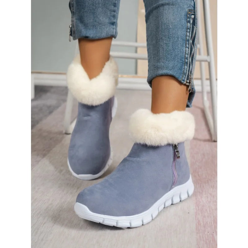 ModeGeist | Runde Zehe Schlichte Plüsch Winterschuhe