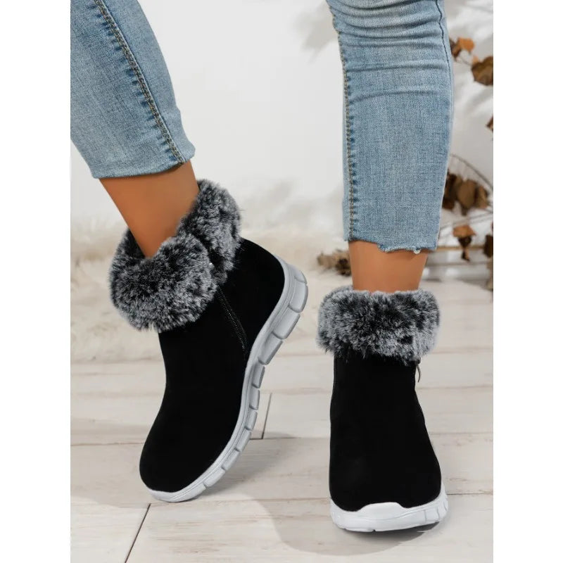 ModeGeist | Runde Zehe Schlichte Plüsch Winterschuhe