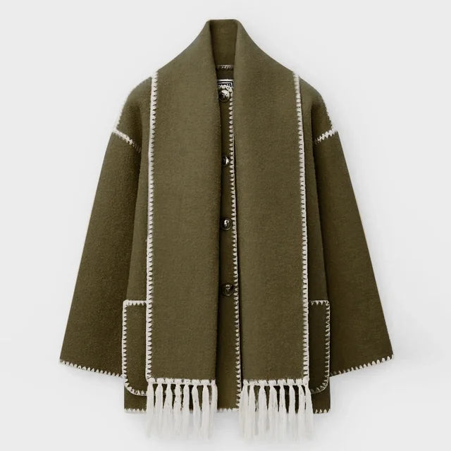 ModeGeist | Schal Jacke Aus Wollmischgewebe