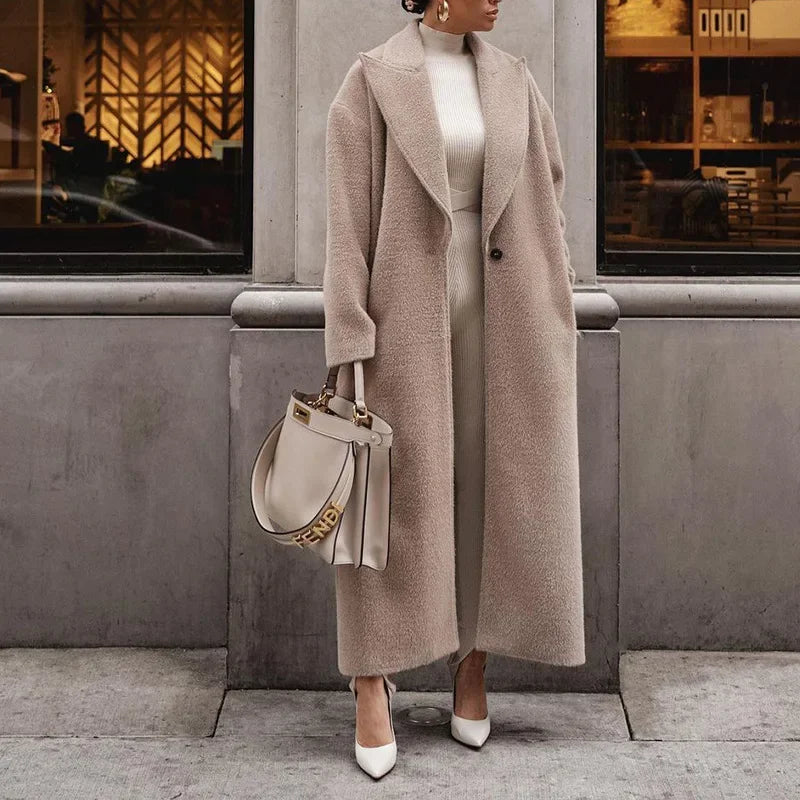 ModeGeist | Elegante Lange Fleecejacke Polyester Bequem und Stilvoll