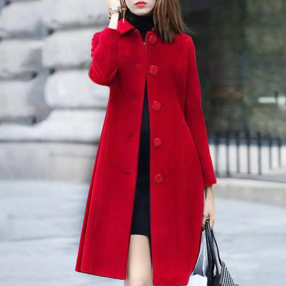 ModeGeist | Wollmantel mit Knöpfen Wolle Elegant und Wärmedämmend