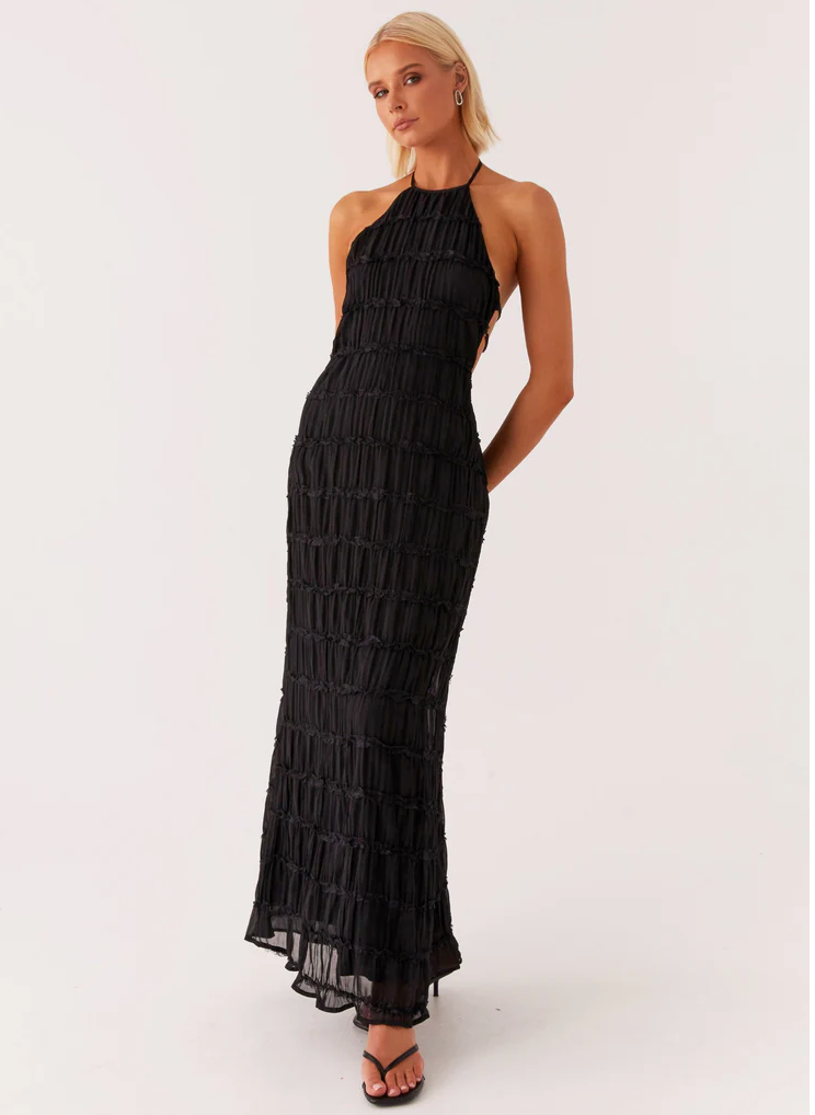 MODEGEIST Damen Maxi-Kleid Neckholder Fließend Verstellbar Rosa