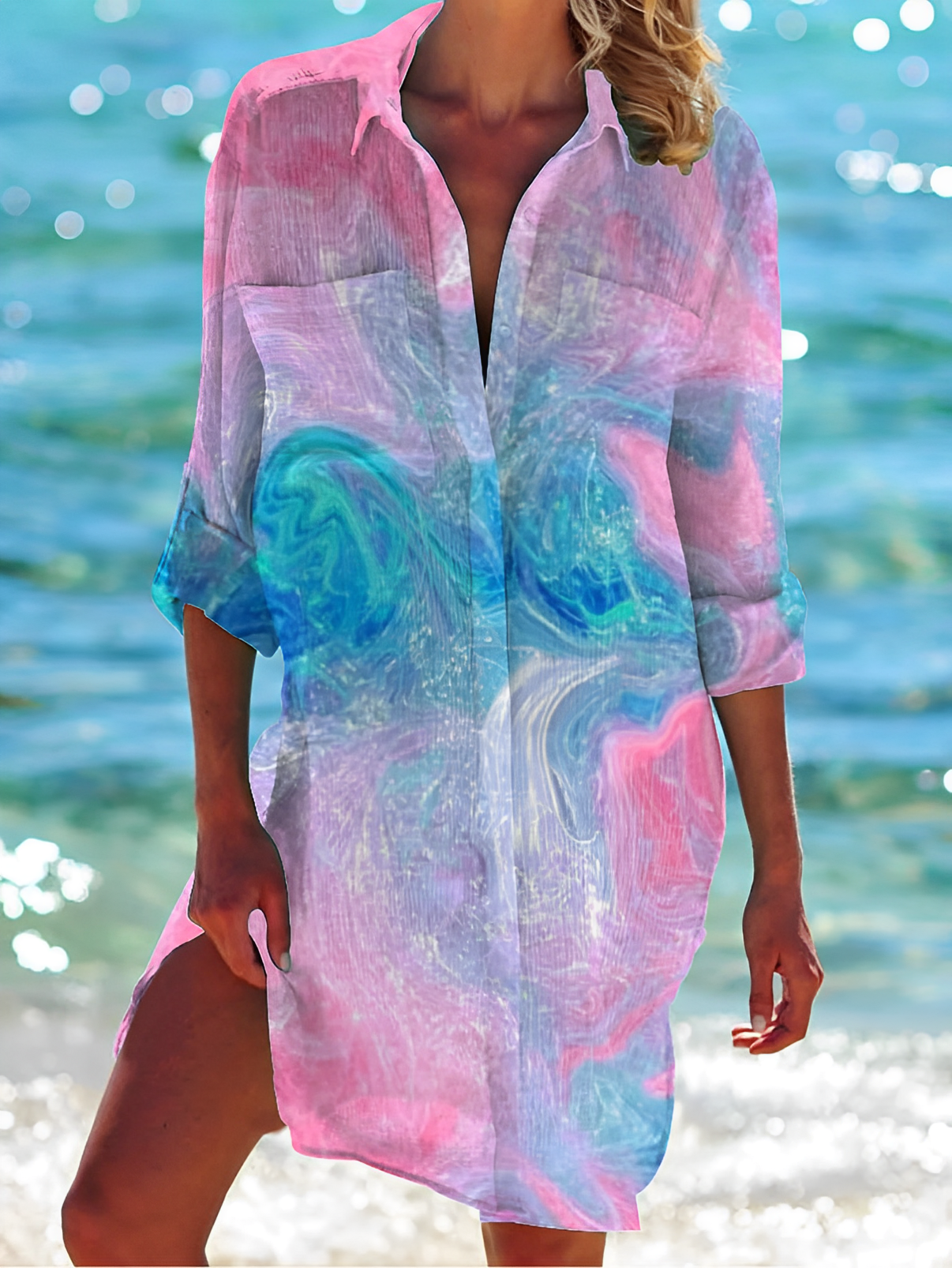NovaFlex Button-Down Blouse