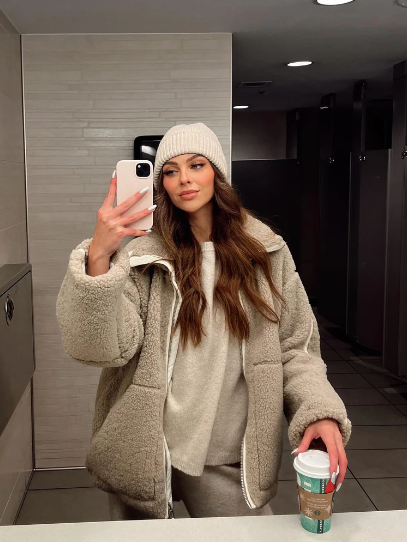 ModeGeist | Oversized Teddyjacke mit Kapuze Fleece Warm und Komfortabel