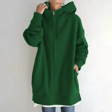 ModeGeist | Damen Hoodie mit Kapuze und Reißverschluss für Herbst Winter