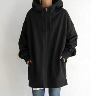 ModeGeist | Damen Hoodie mit Kapuze und Reißverschluss für Herbst Winter