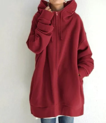 ModeGeist | Damen Hoodie mit Kapuze und Reißverschluss für Herbst Winter
