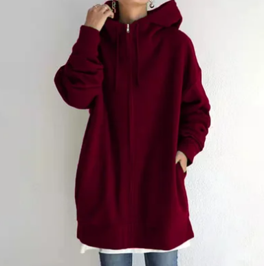 ModeGeist | Damen Hoodie mit Kapuze und Reißverschluss für Herbst Winter