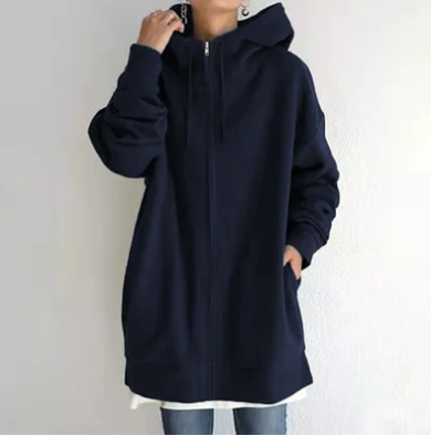 ModeGeist | Damen Hoodie mit Kapuze und Reißverschluss für Herbst Winter