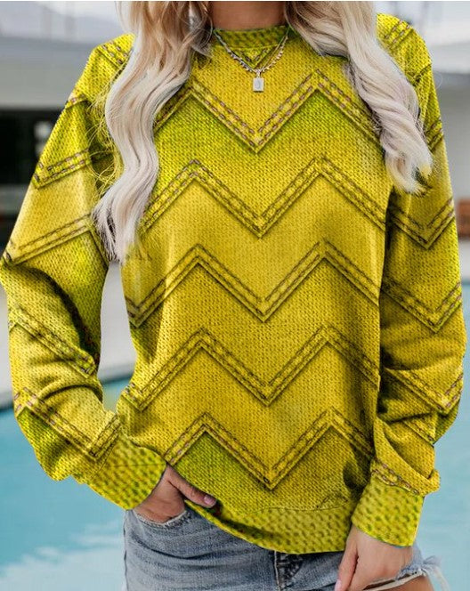 ModeGeist | Lässiges Sweatshirt mit Zickzack-muster Weich und Trendy Perfekt für Den Alltag
