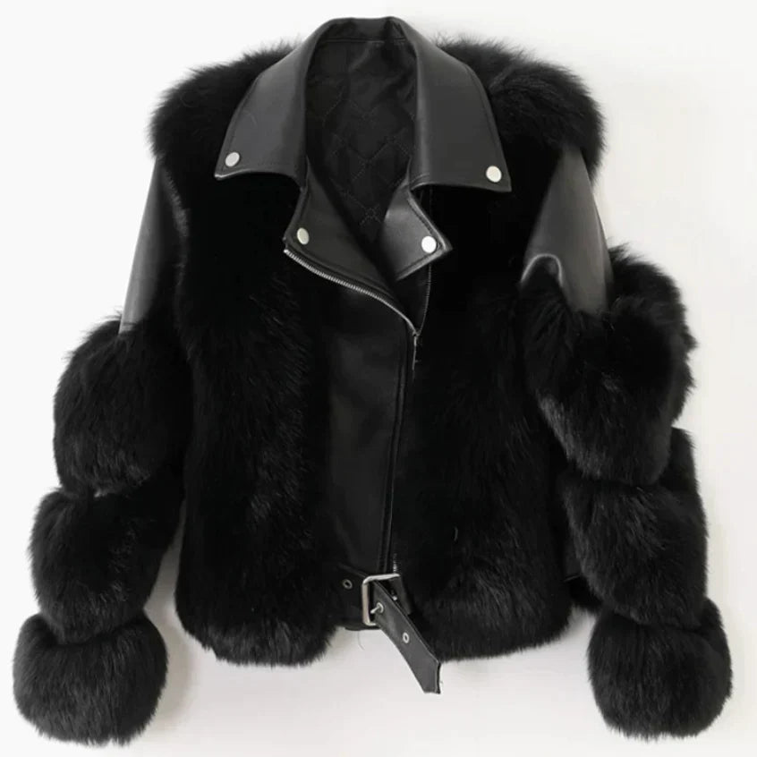 Philippa: Lederjacke aus Pelz