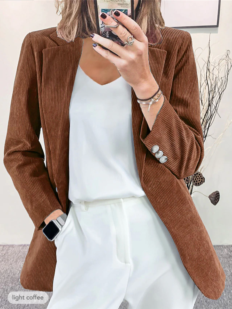 ModeGeist | Formelle Jacke Aus Cordiniertem Samt