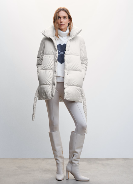 ModeGeist | Pufferjacke Damen Reguläre Passform Warmer Schutz Essentielle Eleganz