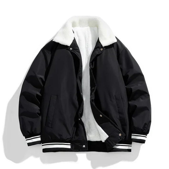 ModeGeist | Warme Winterjacke für Herren mit Sherpa-Kragen