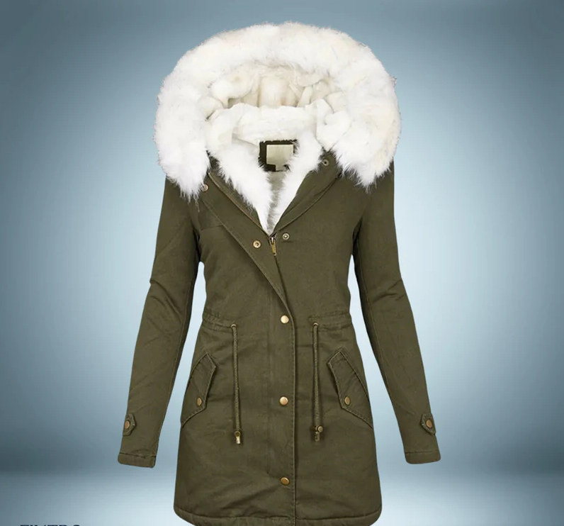 ModeGeist | Parka mit Pelzkragen In Schwarz
