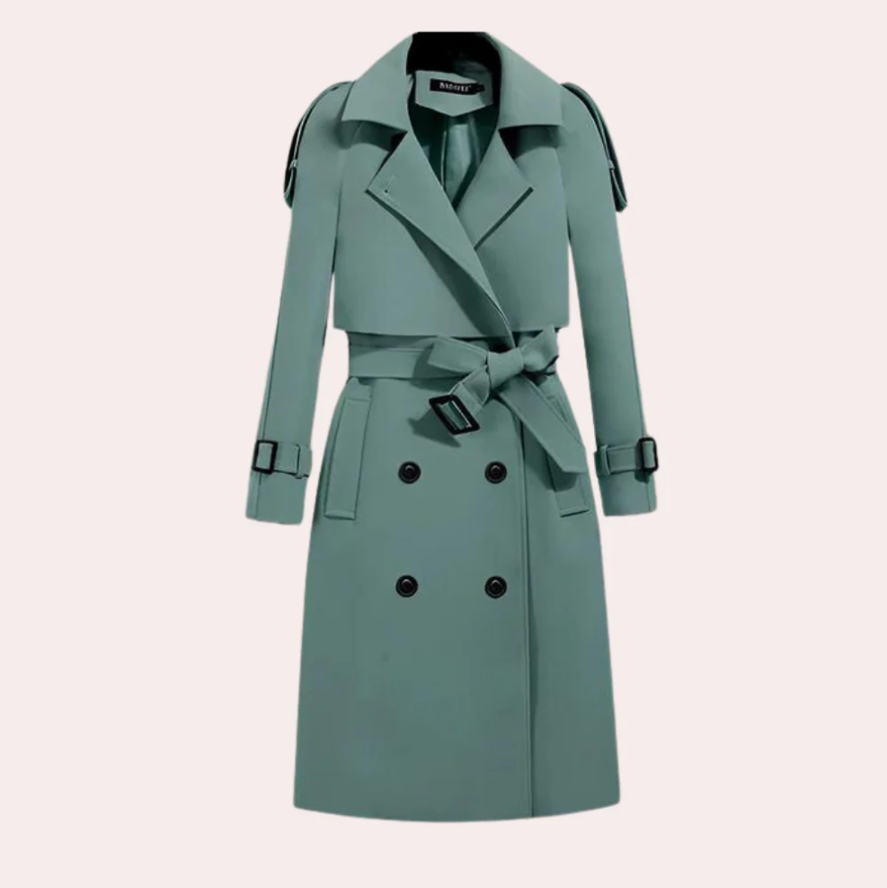 ModeGeist | Eleganter Langer Trenchcoat für Damen