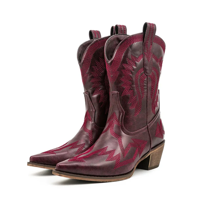 ModeGeist | Klassische Western-Cowboystiefel Aus Leder für Damen