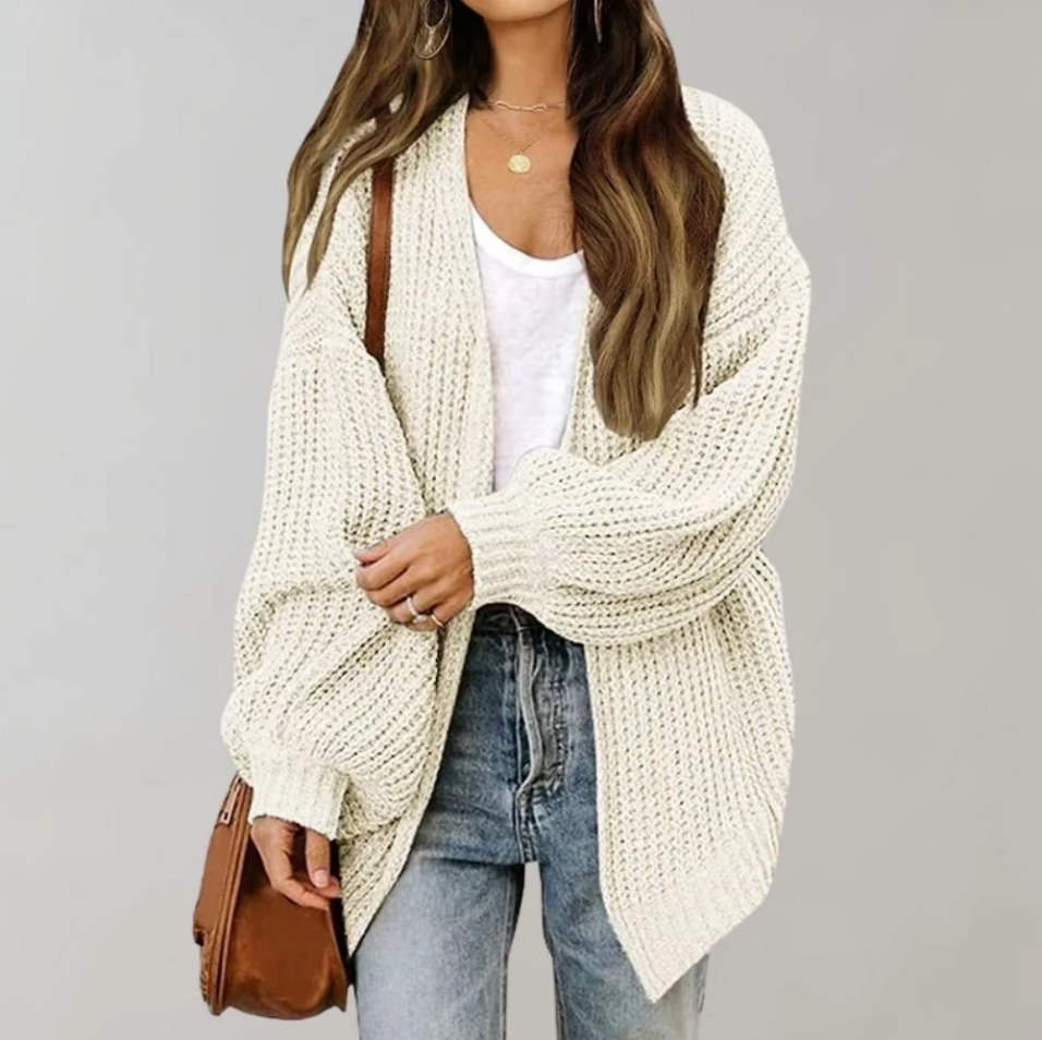 ModeGeist | Lässig Gestrickte Damen-Strickjacke