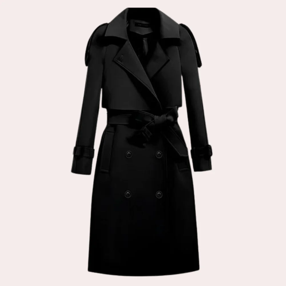 ModeGeist | Eleganter Langer Trenchcoat für Damen