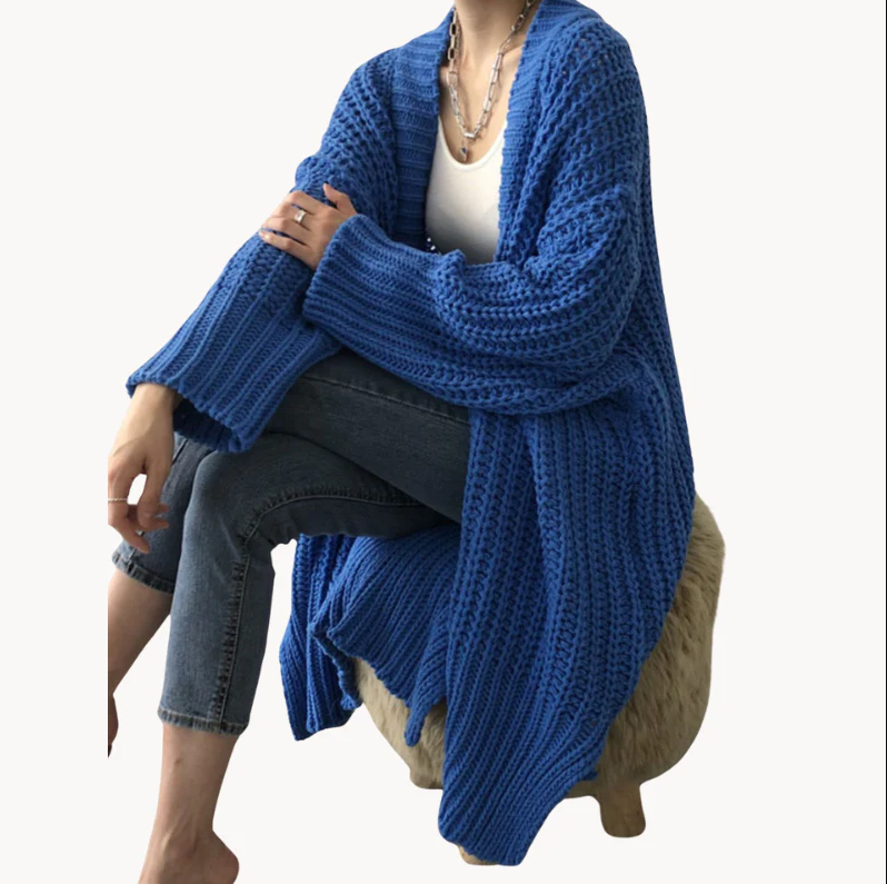 ModeGeist | Stilvolle Lange Damen-Strickjacke