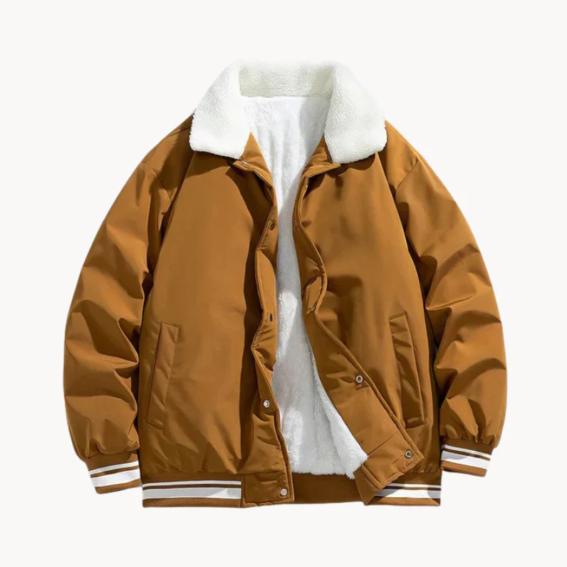 ModeGeist | Warme Winterjacke für Herren mit Sherpa-Kragen