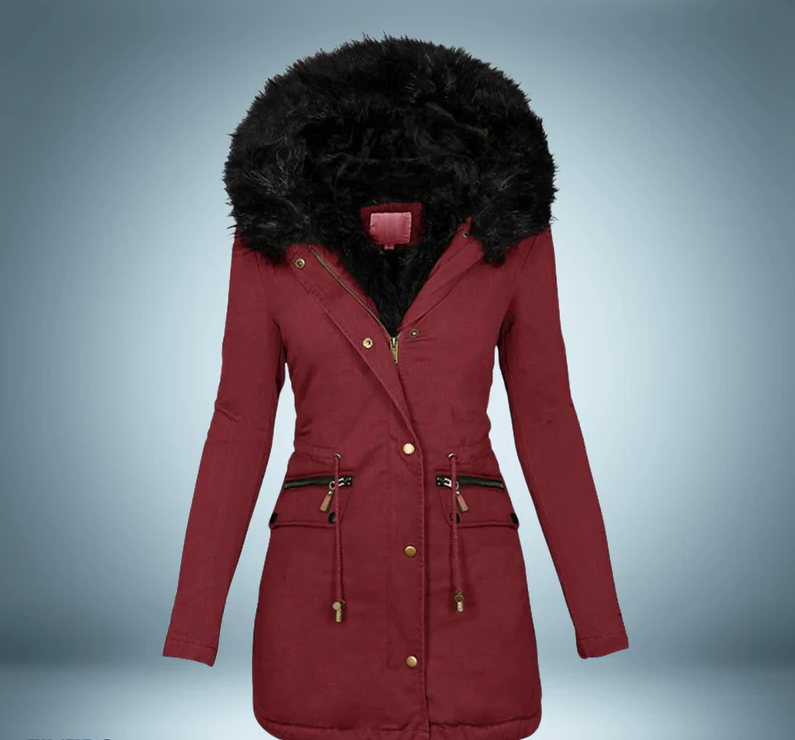 ModeGeist | Parka mit Pelzkragen In Schwarz