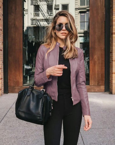 ModeGeist | Moderne Damen Bikerjacke Aus Kunstleder