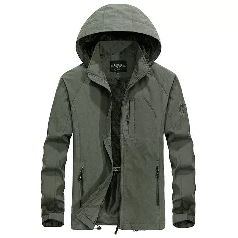 Herren Outdoor-Jacke mit Reißverschlusstaschen und Kapuze