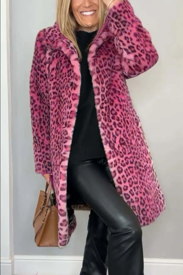 ModeGeist | Klassieke Dames Winterjas Met Luipaardprint