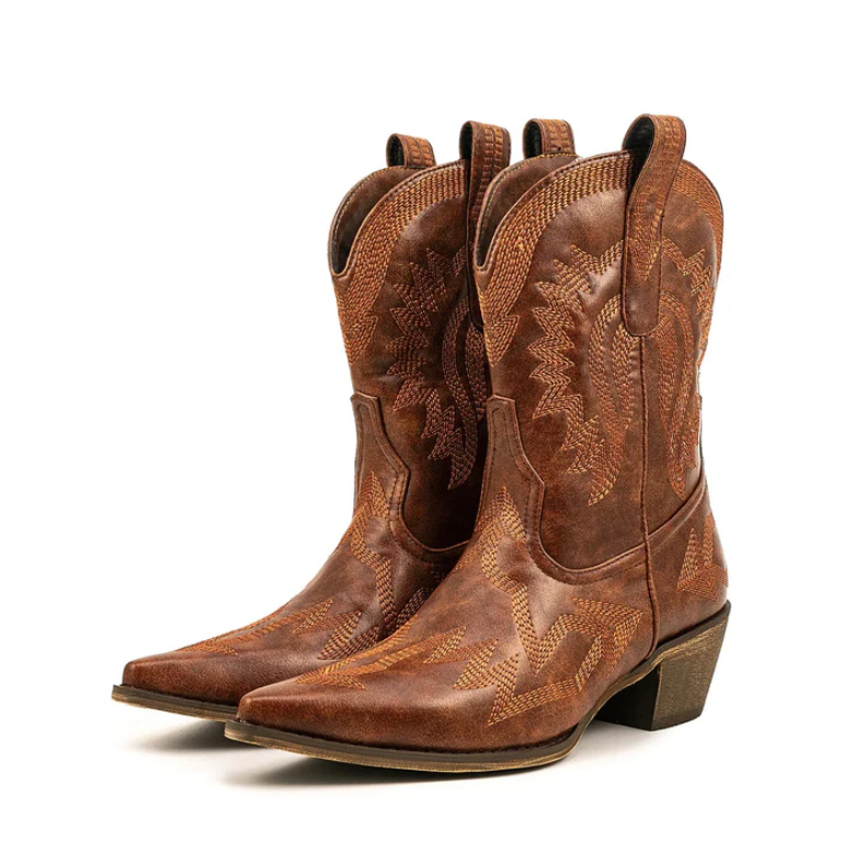 ModeGeist | Klassische Western-Cowboystiefel Aus Leder für Damen