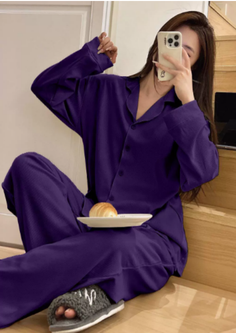 ModeGeist | Satin PyjamA-Satz mit Weitem Hose