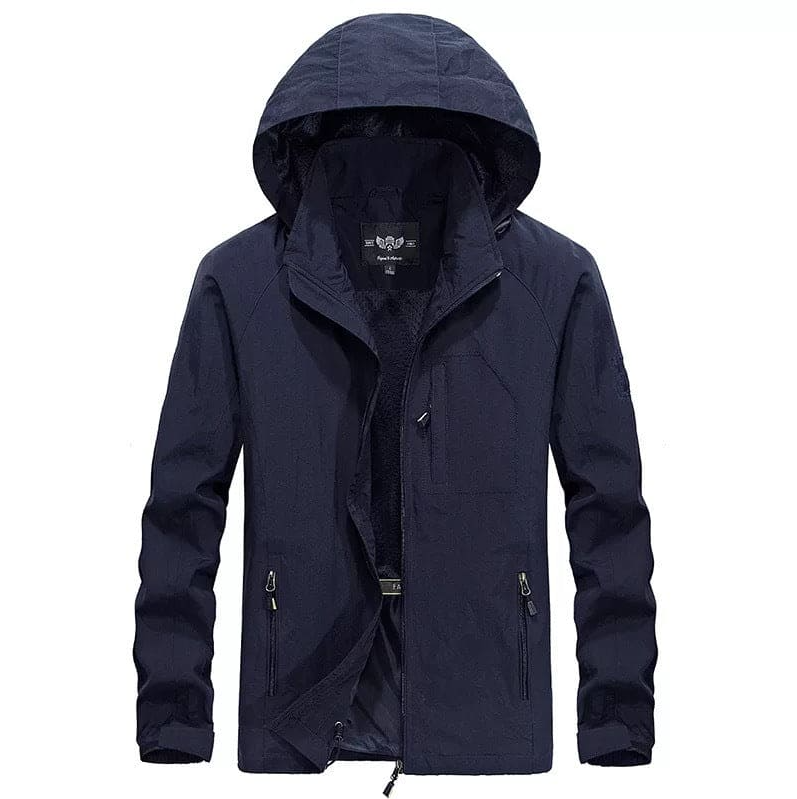 Herren Outdoor-Jacke mit Reißverschlusstaschen und Kapuze