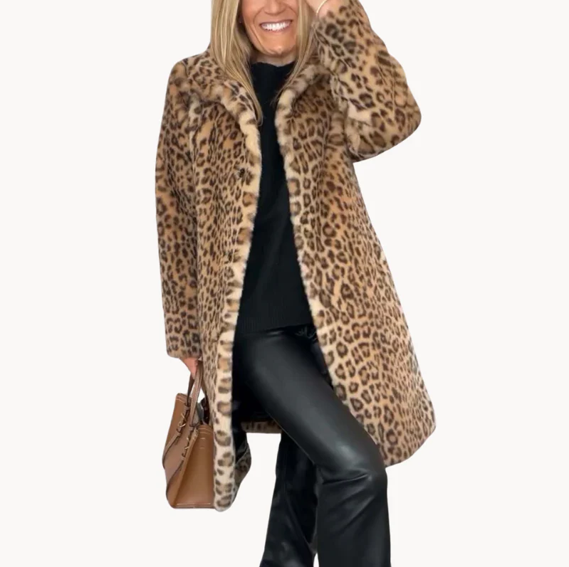 ModeGeist | Klassieke Dames Winterjas Met Luipaardprint