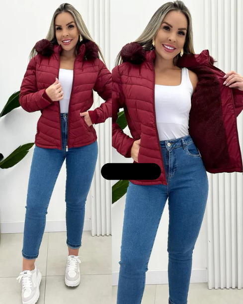 ModeGeist | Steppjacke mit Fellkapuze