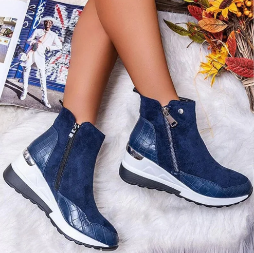 ModeGeist | High-Top-Winterstiefel mit Seitlichem Reißverschluss und Höhenverstellung