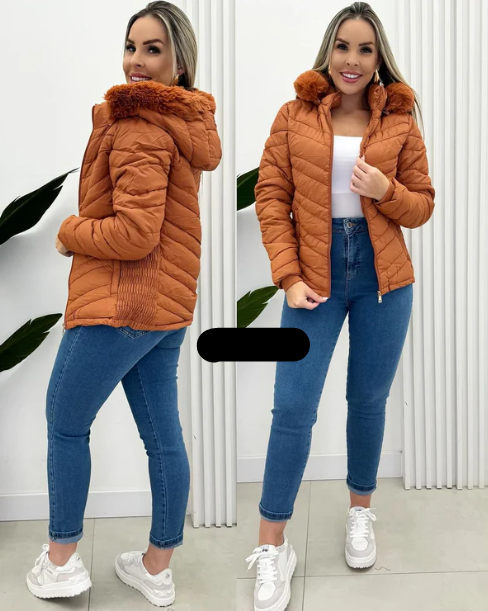 ModeGeist | Steppjacke mit Fellkapuze