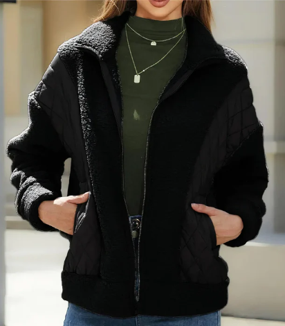 ModeGeist | Jacke für Damen mit Reibverschluss und Gesteppten Details