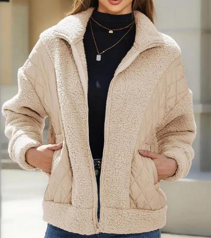 ModeGeist | Jacke für Damen mit Reibverschluss und Gesteppten Details