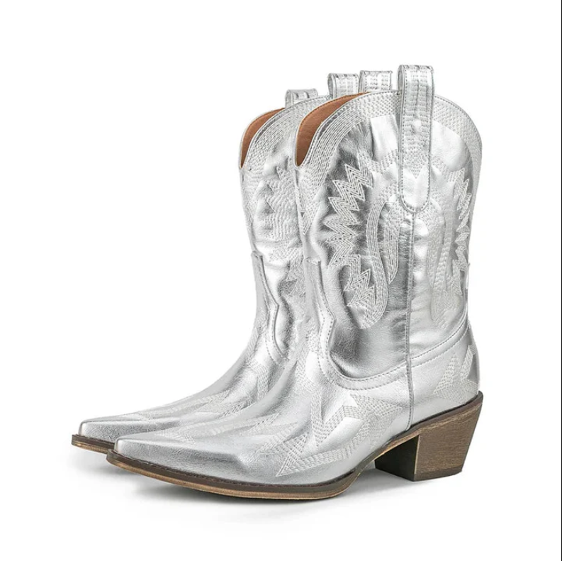 ModeGeist | Klassische Western-Cowboystiefel Aus Leder für Damen