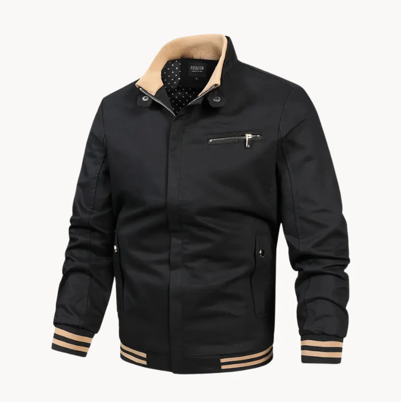 ModeGeist | Zeitlos Bequeme Herrenjacke mit Stehkragen