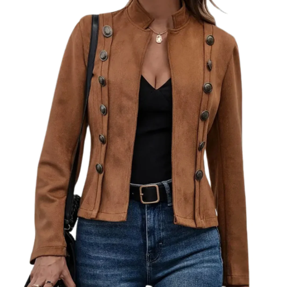 ModeGeist | Stylischer Mantel für Damen mit Doppelknopfverschluss