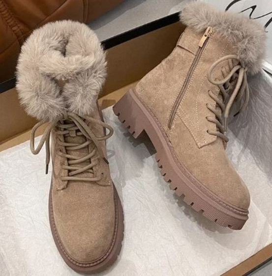ModeGeist | Rutschfeste warme Schneestiefel mit Reißverschluss