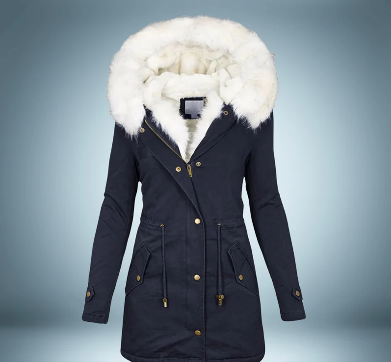 ModeGeist | Parka mit Pelzkragen In Schwarz
