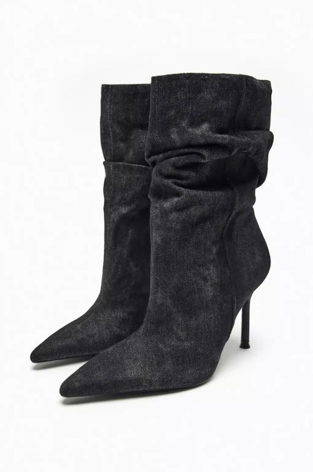 ModeGeist | Elyce Denim-Stiefel mit Hohem Absatz für Damen