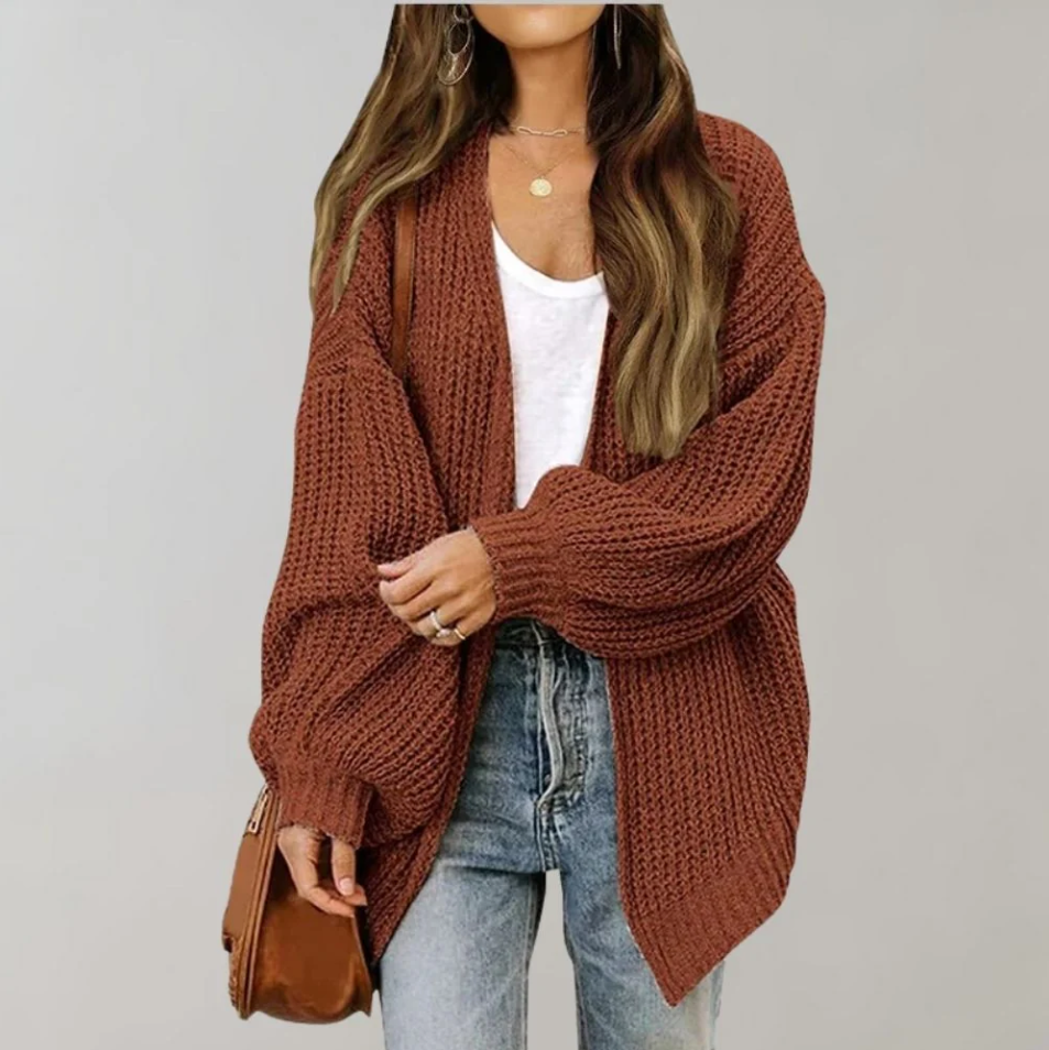 ModeGeist | Lässig Gestrickte Damen-Strickjacke